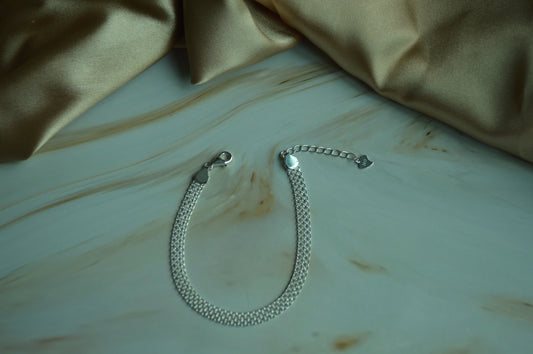 925 Silver Woven Chain Bracelet – Refined Texture, Timeless Appeal