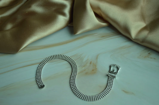 925 Silver Beaded Link Bracelet – Modern Elegance with a Luxe Touch