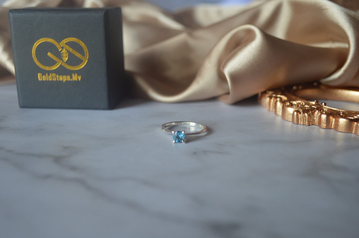 Sterling silver 925 natural blue Topaz ring
