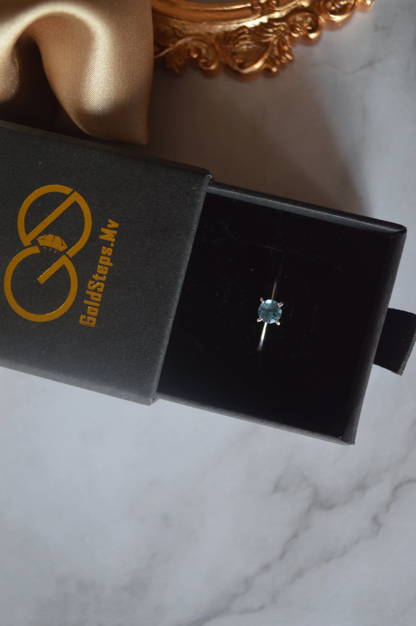 Sterling silver 925 natural blue Topaz ring