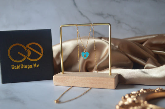 Original gold 21k necklace with heart pendnet