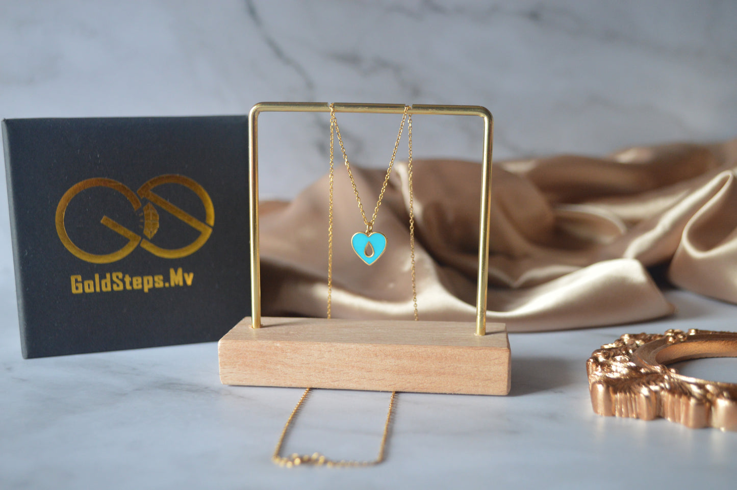 Original gold 21k necklace with heart pendnet