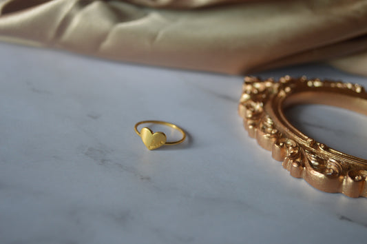 18k gold heart love ring