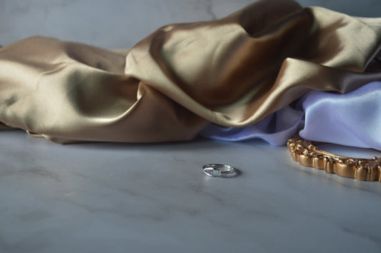 silver ring with moonstone