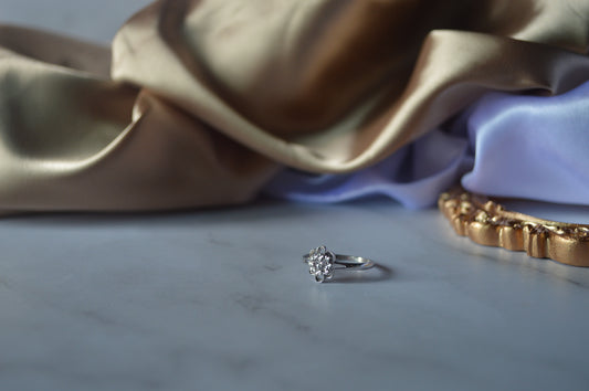 silver flower ring