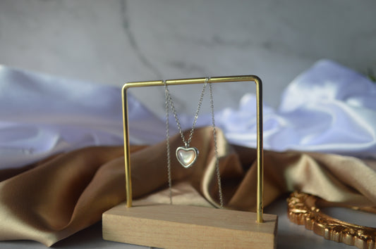 GS0579 Heart Necklace stainless steel silver plated