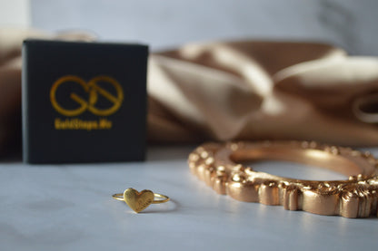 18k gold heart love ring