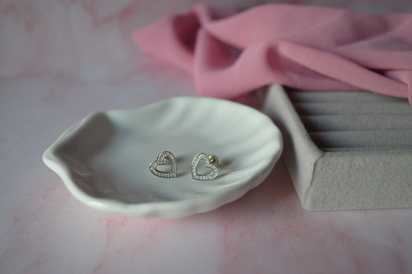 Silver 925 Heart Earrings for Women