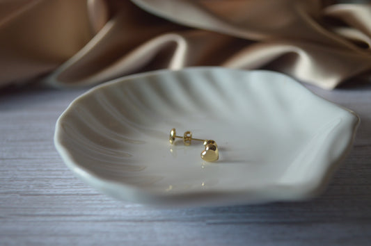 18K GOLD  HEARTEARRING - 4 mm