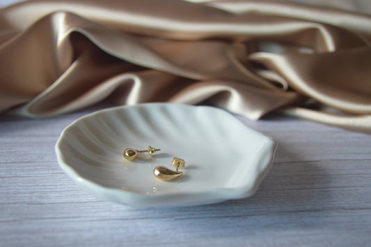 18K GOLD DROP EARRING  6mm