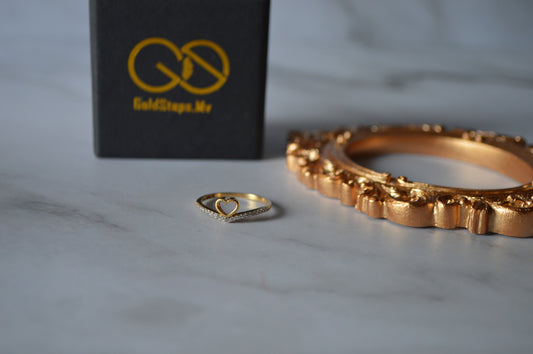 GS0346 18k Original gold heart ring