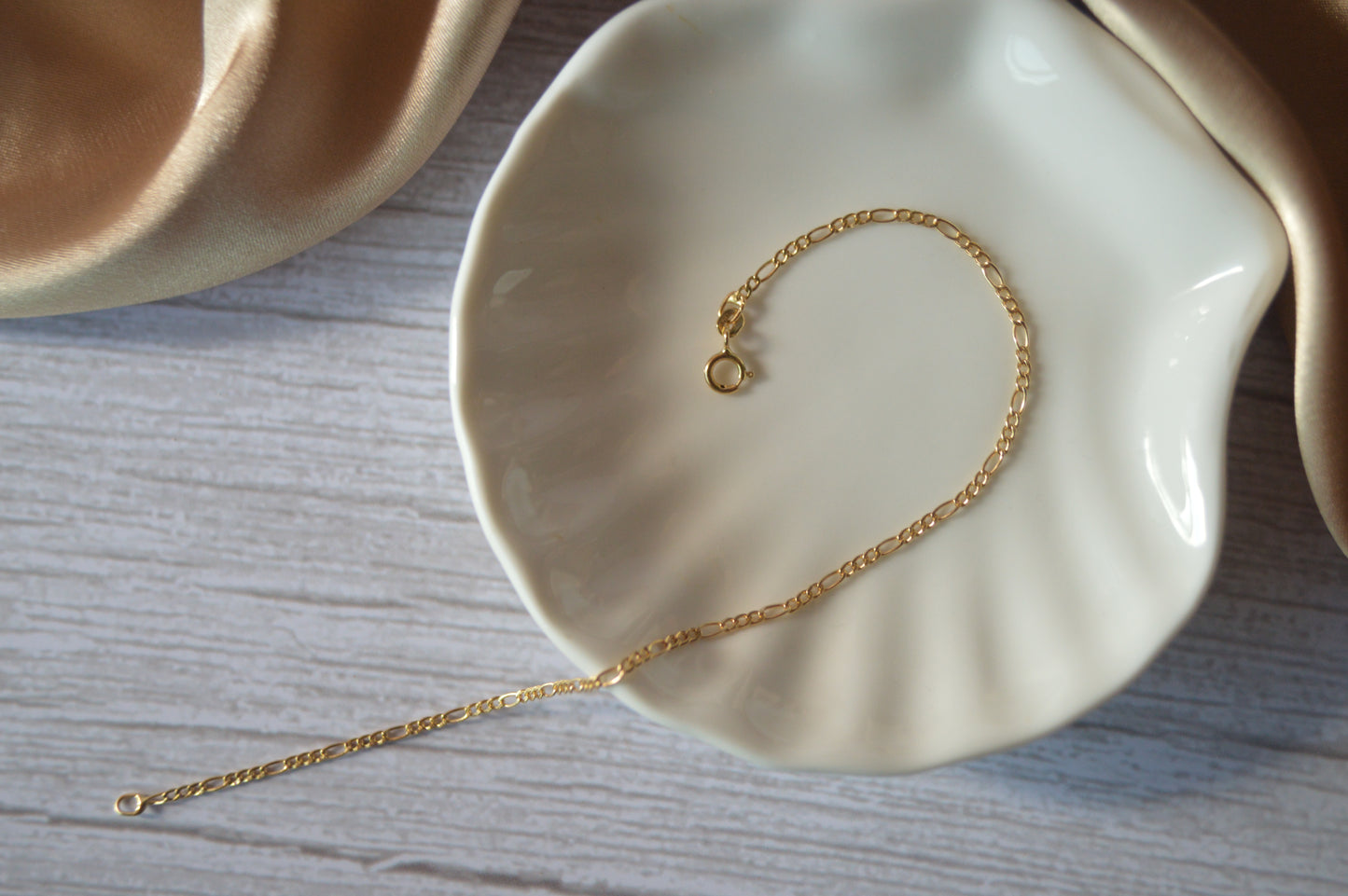 18k Gold Italian Chain braclet - 7.5 Inches