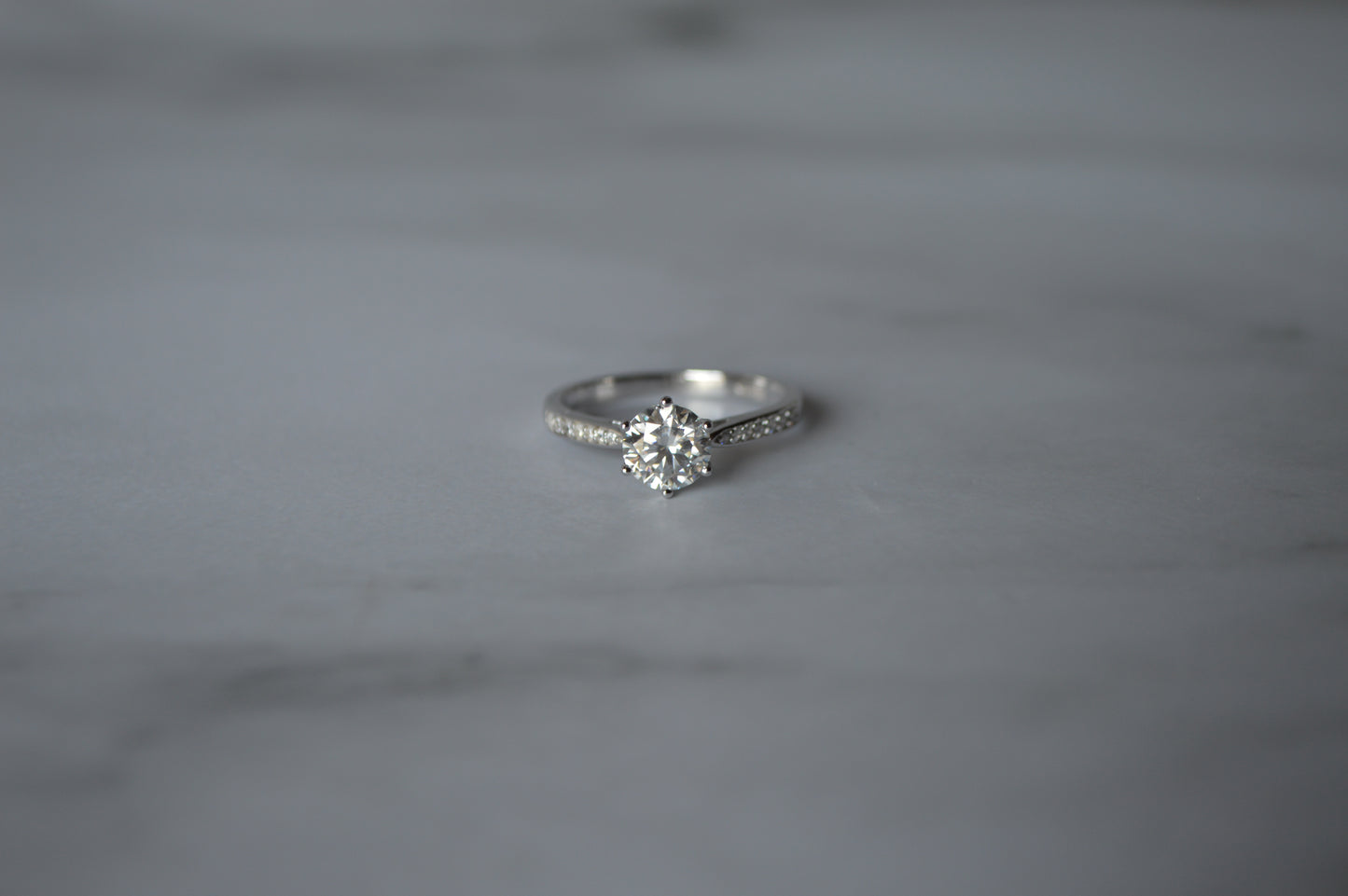 927 sterling silver moissanite ring