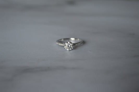 927 sterling silver moissanite ring