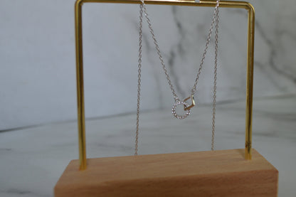 Sterling Silver 925 Dual Pendant Necklace – Pavé Circle & Geometric