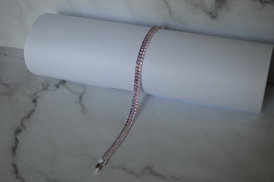 Sterling Silver 925 Bracelet with Pink Zircon Sparkle – Elegant Jewelry for Her