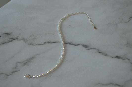 Sterling Silver 925 Tennis Bracelet with Dainty Zircon Accents