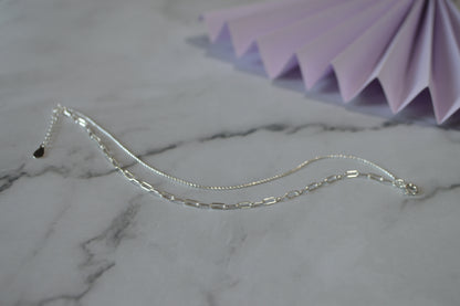 Sterling Silver 925 Dual Chain Bracelet
