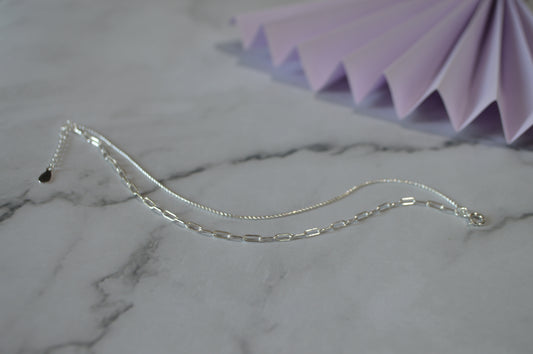 Sterling Silver 925 Dual Chain Bracelet