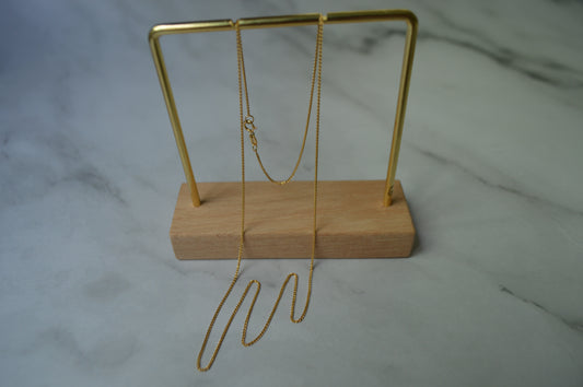 18k Solid Gold Loose Box Chain Necklace – 17.7 Inches