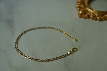 18k Solid Gold Italian Elongated Chain Bracelet – 7.5 Inches