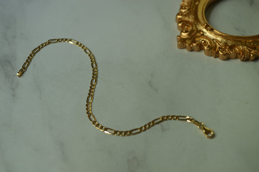 18k Solid Gold Italian Elongated Chain Bracelet – 7.5 Inches