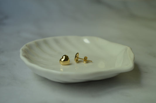 18k Solid Gold 3D Heart Earrings – 5 mm, 1.25 Grams