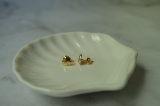 18k Solid Gold Outlined Heart Earrings – 1.08 Grams