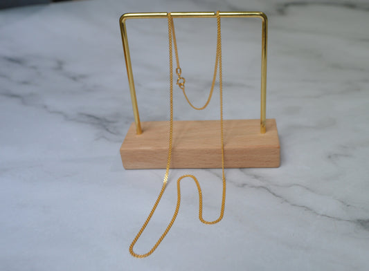 21k Solid Gold Flat Chain Necklace – 3 Grams
