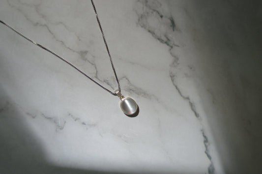 Natural Moonstone & Silver Necklace — Glow with Grace