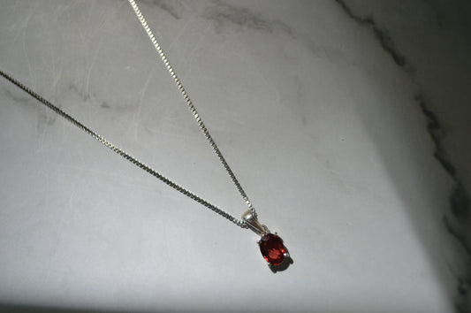 Natural Garnet & Silver Necklace — Passion in Every Detail