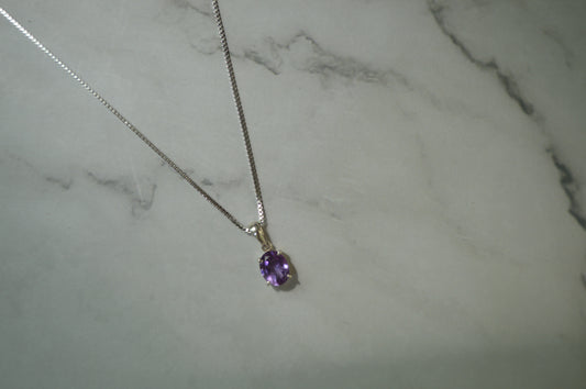 Natural Amethyst & Silver Necklace — Serenity in Every Sparkle
