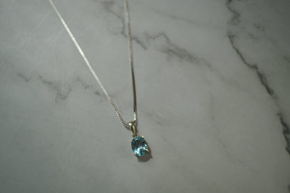 Natural Blue Topaz & Silver Necklace — Grace in Every Facet