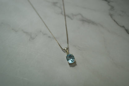 Natural Blue Topaz & Silver Necklace — Grace in Every Facet