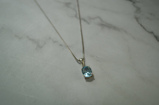 Natural Blue Topaz & Silver Necklace — Grace in Every Facet