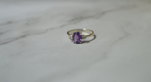 Natural Amethyst Silver Ring — Grace in Every Glimmer