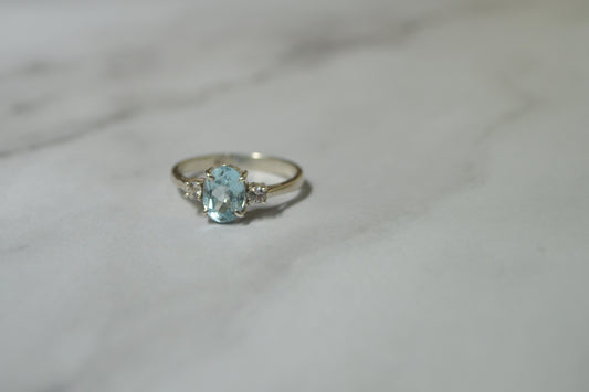 Natural Blue Topaz Silver Ring — Elegance in Every Facet