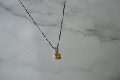Elegant Ceylon Natural Citrine & Silver Necklace