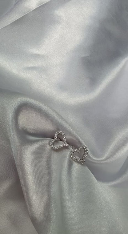 925 Sterling Silver Open Heart Stud Earrings