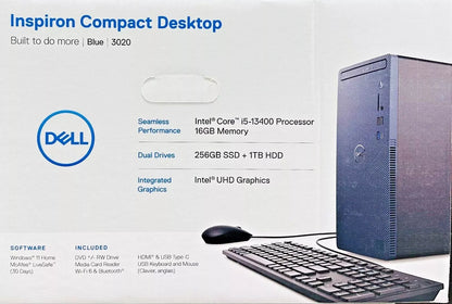 Dell Inspiron Desktop Computer - i5 2.5GHz 16GB RAM 1TB HDD Windows 11- Blue