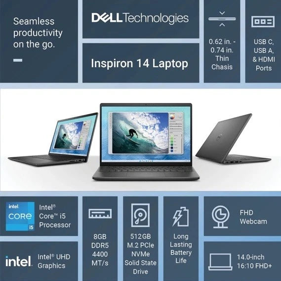 Dell Inspiron 14 Laptop 5440 14-inch FHD+ Intel Core i5-1334U 8GB RAM 512GB