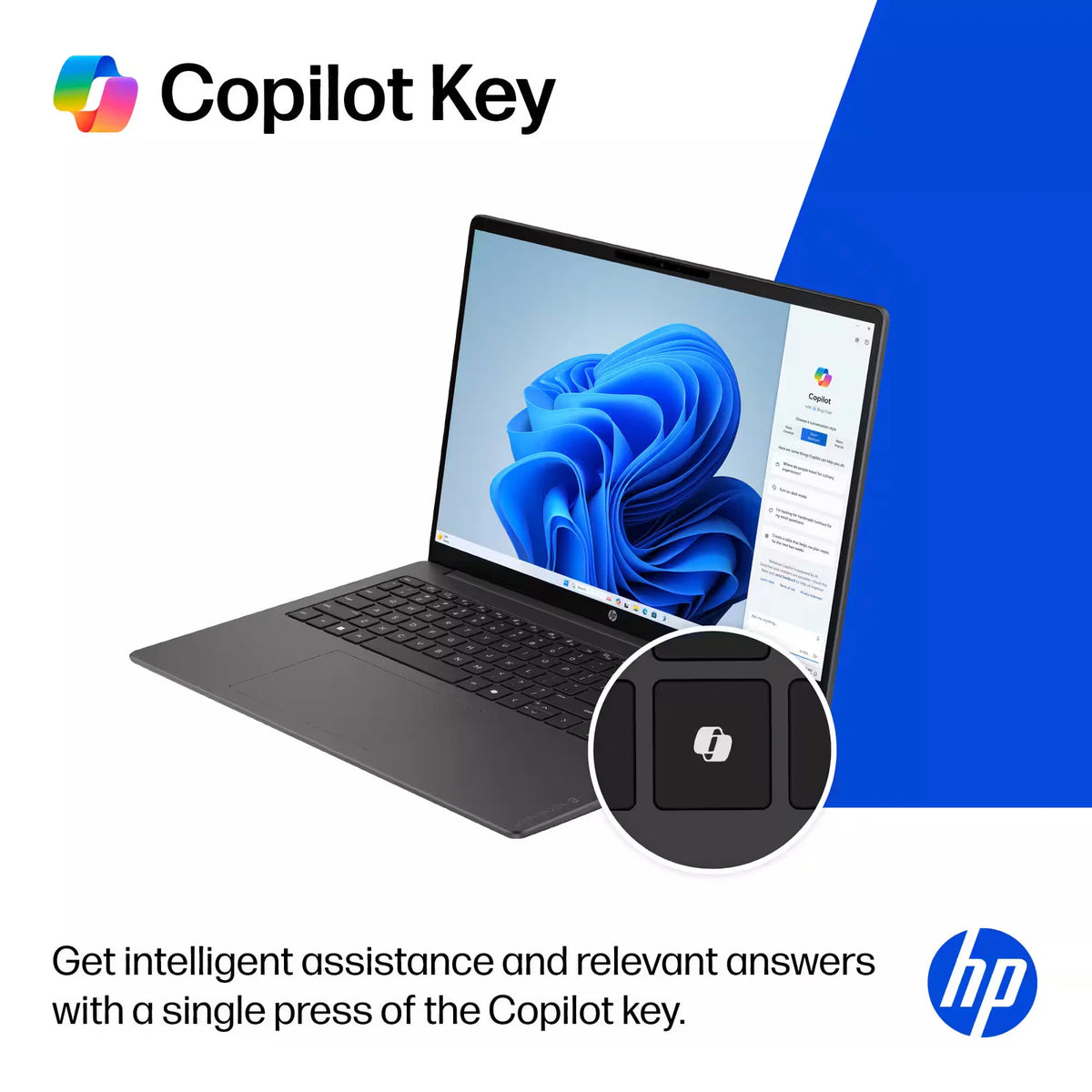 HP OmniBook 3 16" 2K Touchscreen Laptop Intel Core Ultra 7 255U, 16GB DDR5 RAM, 512GB PCIe Gen4 SSD, Wi‑Fi 7, Windows 11 Home - Mica Silver