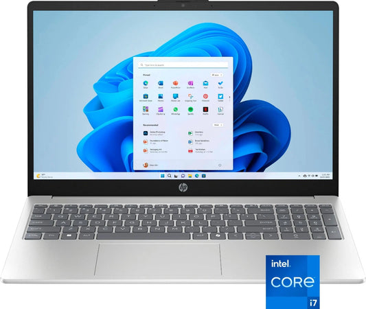HP 15.6" Full HD Touchscreen Laptop – 13th Gen Intel Core i7, 16GB RAM, 512GB SSD, Natural Silver