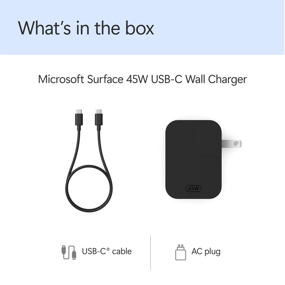 Microsoft - Surface 45W USB-C Wall Charger - Black