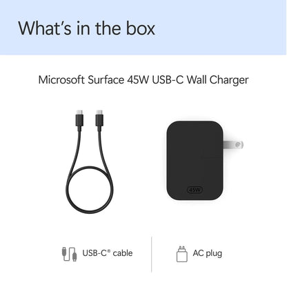 Microsoft - Surface 45W USB-C Wall Charger - Black